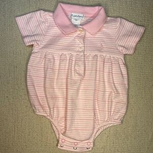 Ralph Lauren Pink Striped Kids One Piece